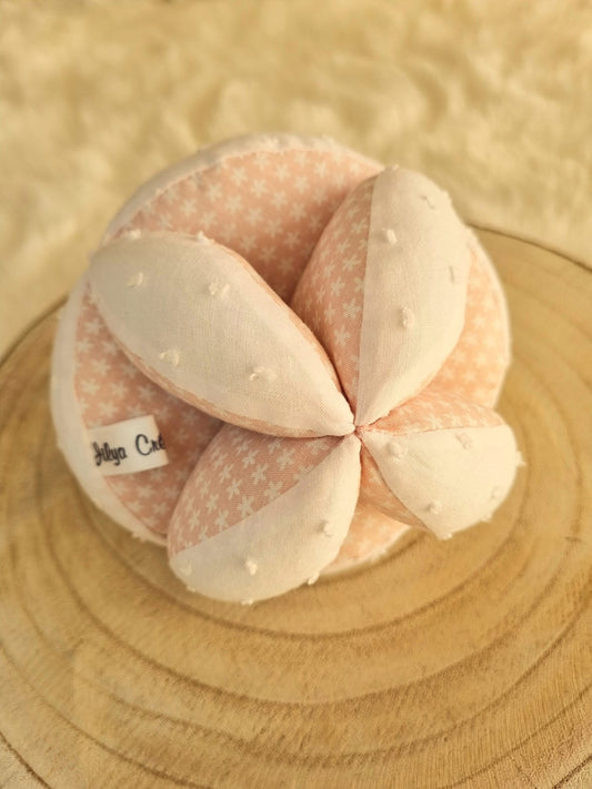 Balle de Préhension Motif étoile Blanc/Rose