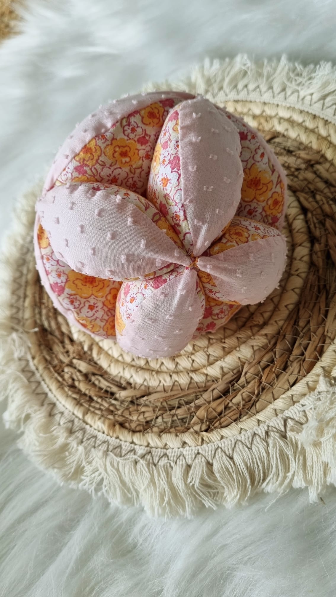 Balle de Préhension Motif Floral Rose